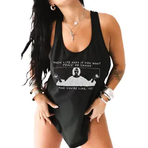 PEACE OR CHAOS BOYFRIEND SIDE SLIT TANK