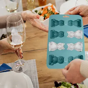 1 piece, New 8-Cavity Cat-Shaped Ice Tray, Refrigerator Food-Grade Silicone Pet-Shaped Ice Ball Mold, Ice Cubes, Ice Molds