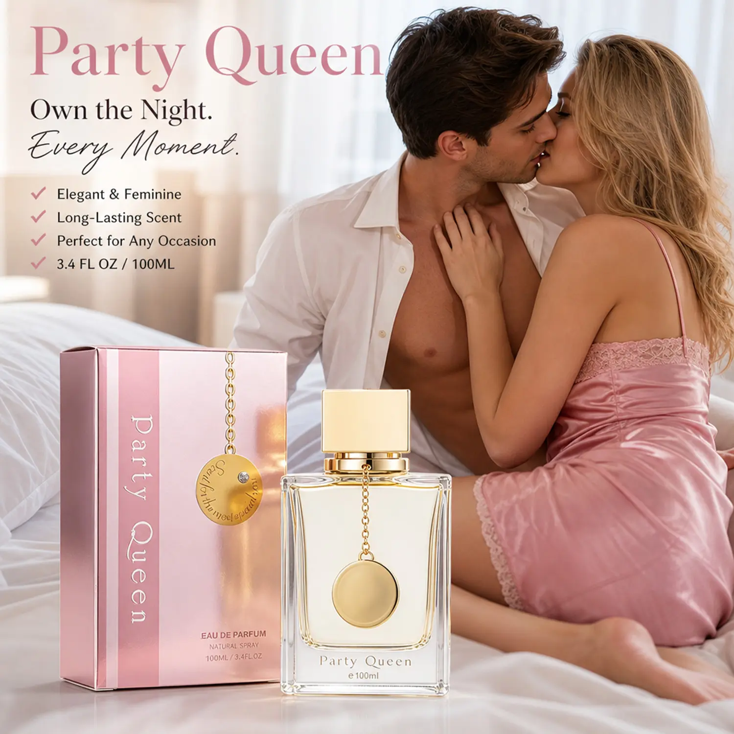 Women's Pheromone Perfume, Pheromone-Infused Formula, Long-Lasting Floral Fruity Woody Scent, Designed for Her, Make Him Irresistible, Share a Wild & Wonderful Night with Him, Labor Day, Halloween, Thanksgiving, Christmas & New Year Gift, 3.4oz/100ml EDP,