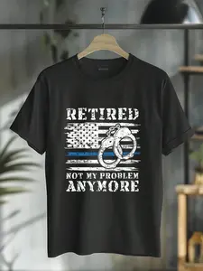 100% Cotton Retired Police Officer Retirement Gift Funny Police T-Shirt