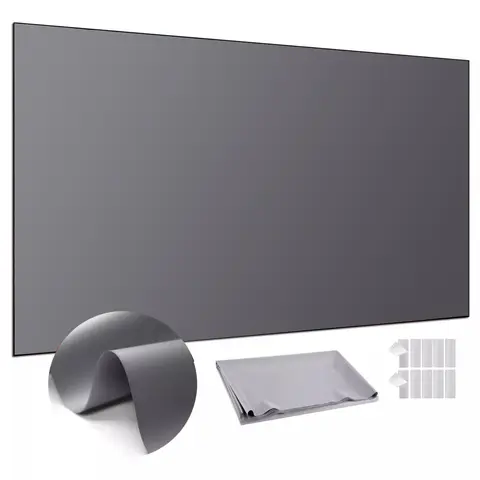 100inch 4K UHD Anti-Light Foldable Portable Projector Screen (Front view provides optimal clarity) for Home Theater Party Office Classroom Outdoor Indoor Movie Projection Screen 72-130inch