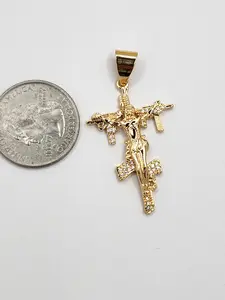 CHRIST ON THE CROSS  fashion pendant gold plated