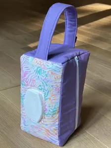 Rainbow Safari Peanut Pouch - Baby and Toddler Essentials Bag with Handle, Wipe Hole and Keyring