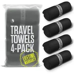 - 4 count Quick Dry Towels. Microfiber Travel Towels. Lightweight & Fast Drying Travel Towels for . Compact & Easy to Pack - 4 Pack Black