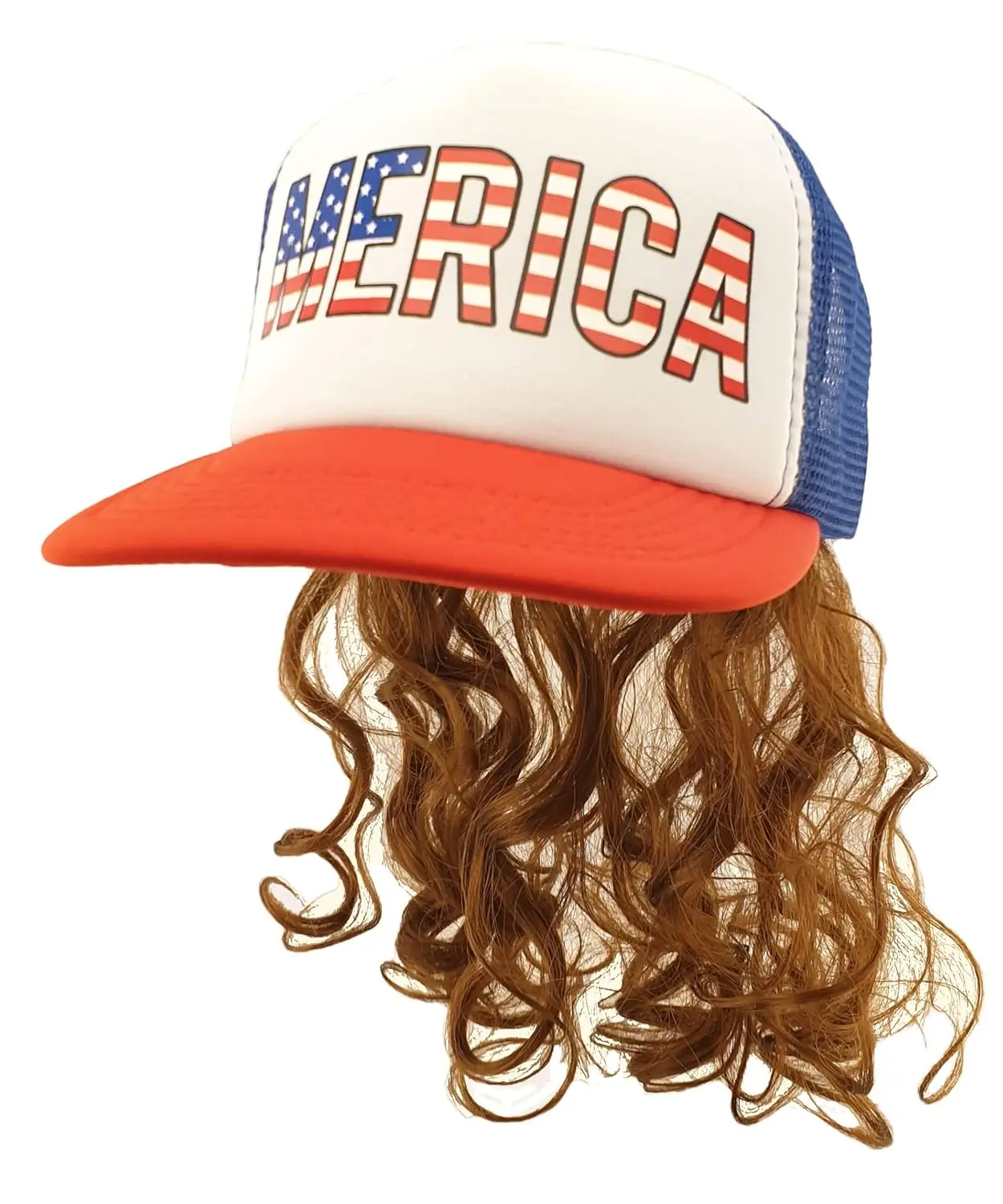 USA Merica Patriotic Mullet Hat All American Party Gear  Fashion Hats Premium Hat