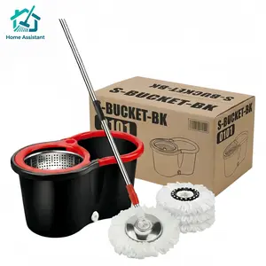 Spin Mop And Bucket With Wringer Set, 360° Mop And Bucket System With 3 Microfiber Mop Refills And 61" Extended Handle For Floor Cleaning cleaner