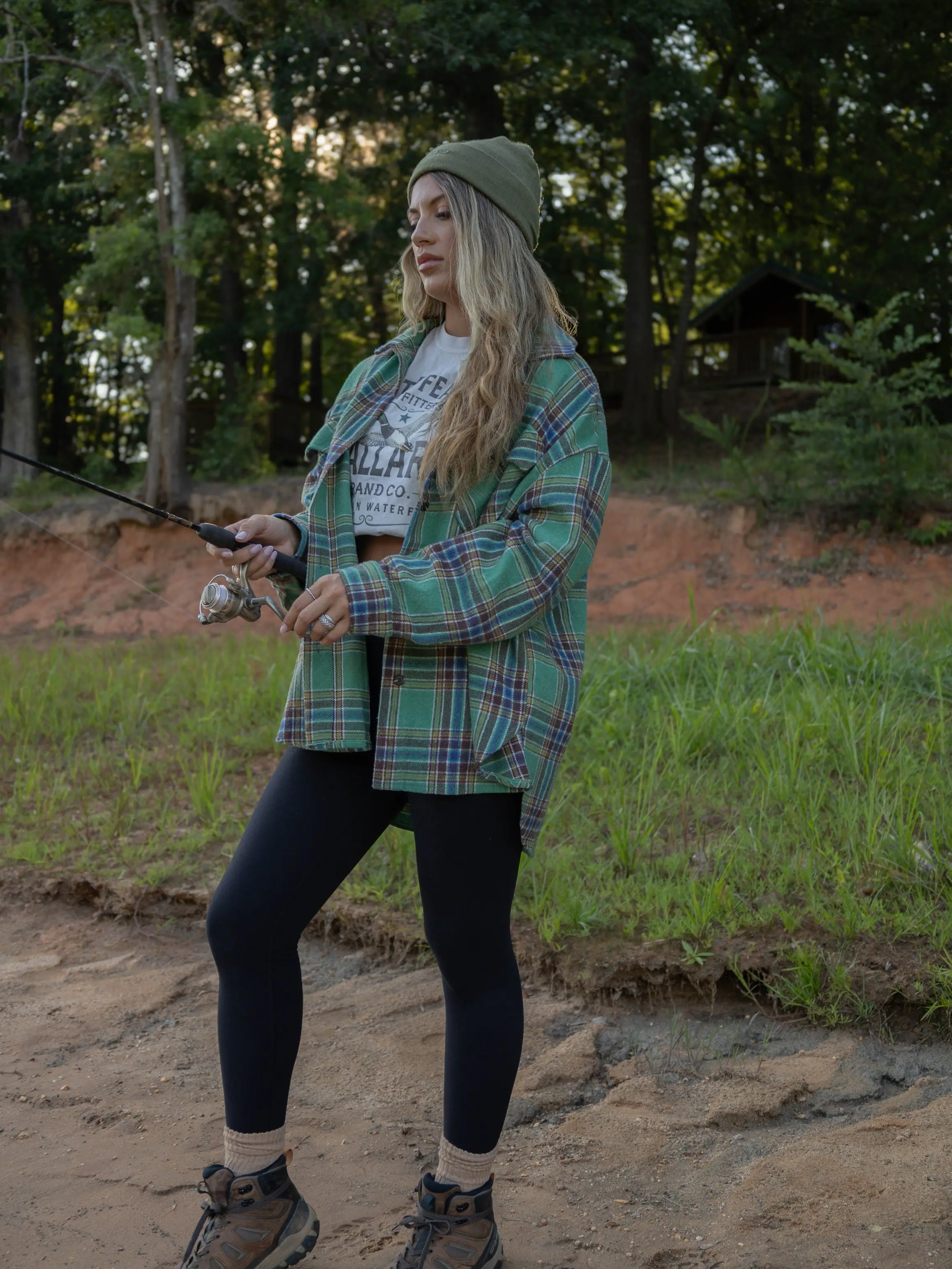 Women's Laylie Plaid Print Flannel Shirt - Oversized Long-Sleeve, Comfortable Fabric, Button Front Design Snap Closure, Women's Clothes