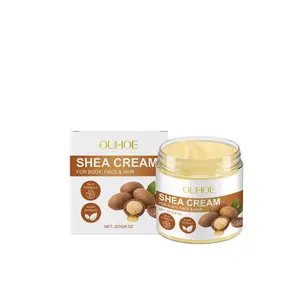 OUHOE Shea Butter Multi-Function Care Cream - Skin Care, Safe Ingredients, Suitable for Face, Body, and Hair. 227g/8oz