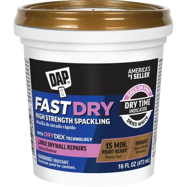 DAP Fast Dry High Strength Spackling with DryDex Technology, Pink/White, 16 oz
