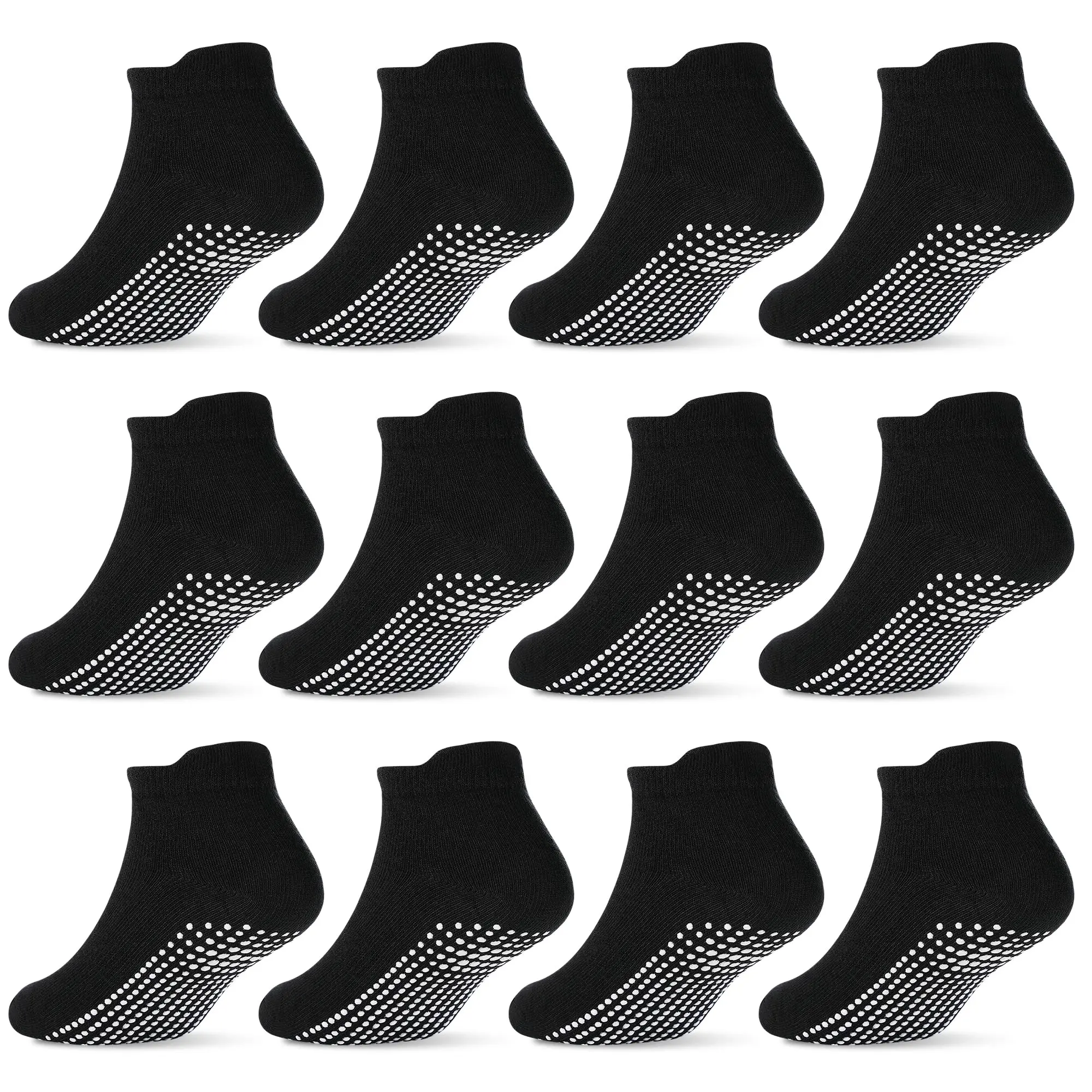 TPHON 12 Pairs Toddler Socks for Boys & Girls, Soft Comfy Ankle Socks with Anti-Slip Grips for Baby & Children 0-7 Years, Soft Comfy Socks