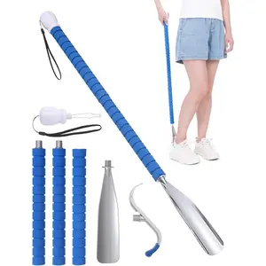 36.5 Inch Metal Extra Long Handled Shoe Horn - Adjustable Dressing Stick Aid for Seniors,  - Ideal for , ,    - Helps with Getting Dressed, Button, Sock Remover