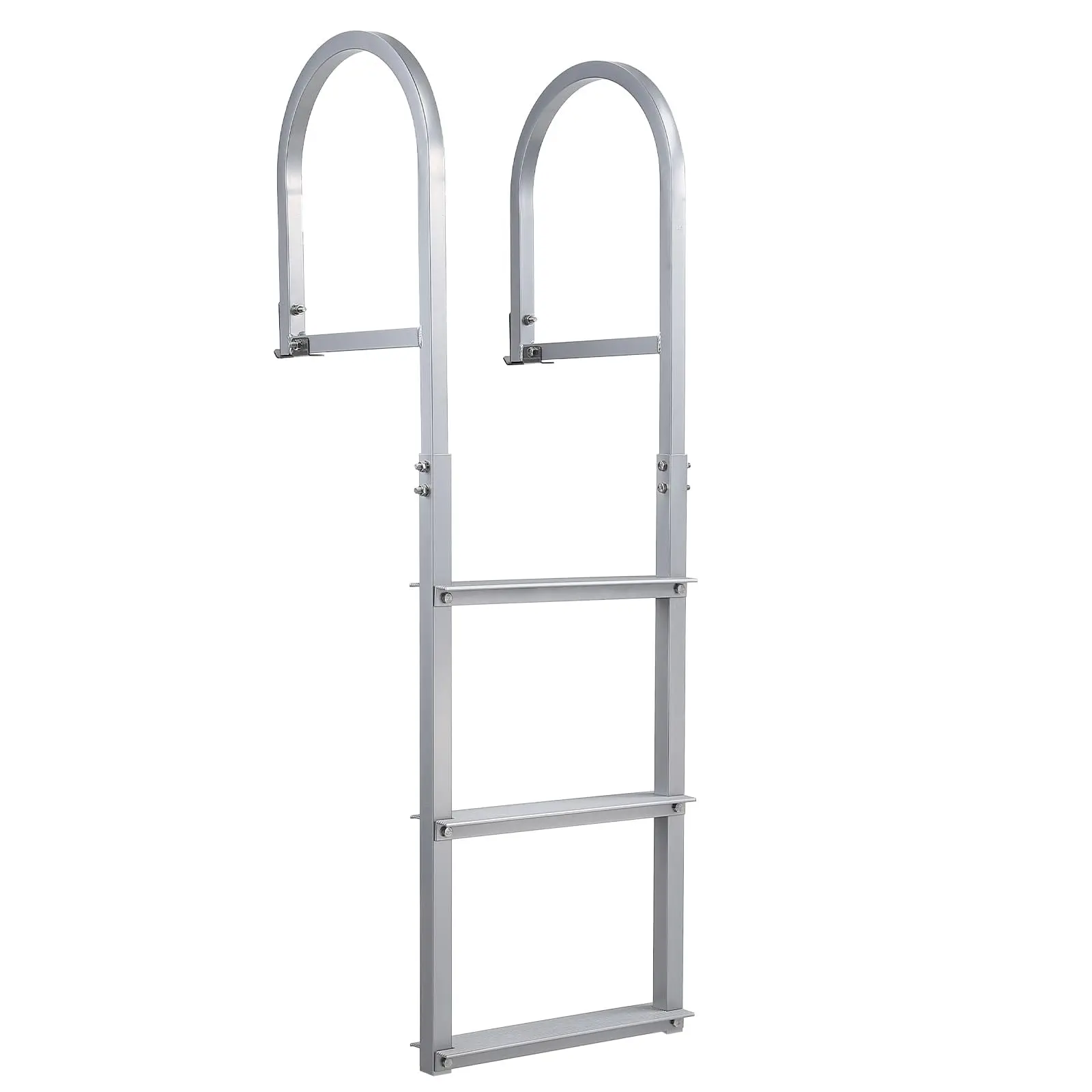 【GARVEE】Dock Ladders and Stairs: Durable Removable, Flip Up, and Retractable Aluminum Steps with Nonslip Widened Pedals, Adjustable Height, Dual Handrails, and High Weight Capacity for Lakes, Pools, Boats, and RVs