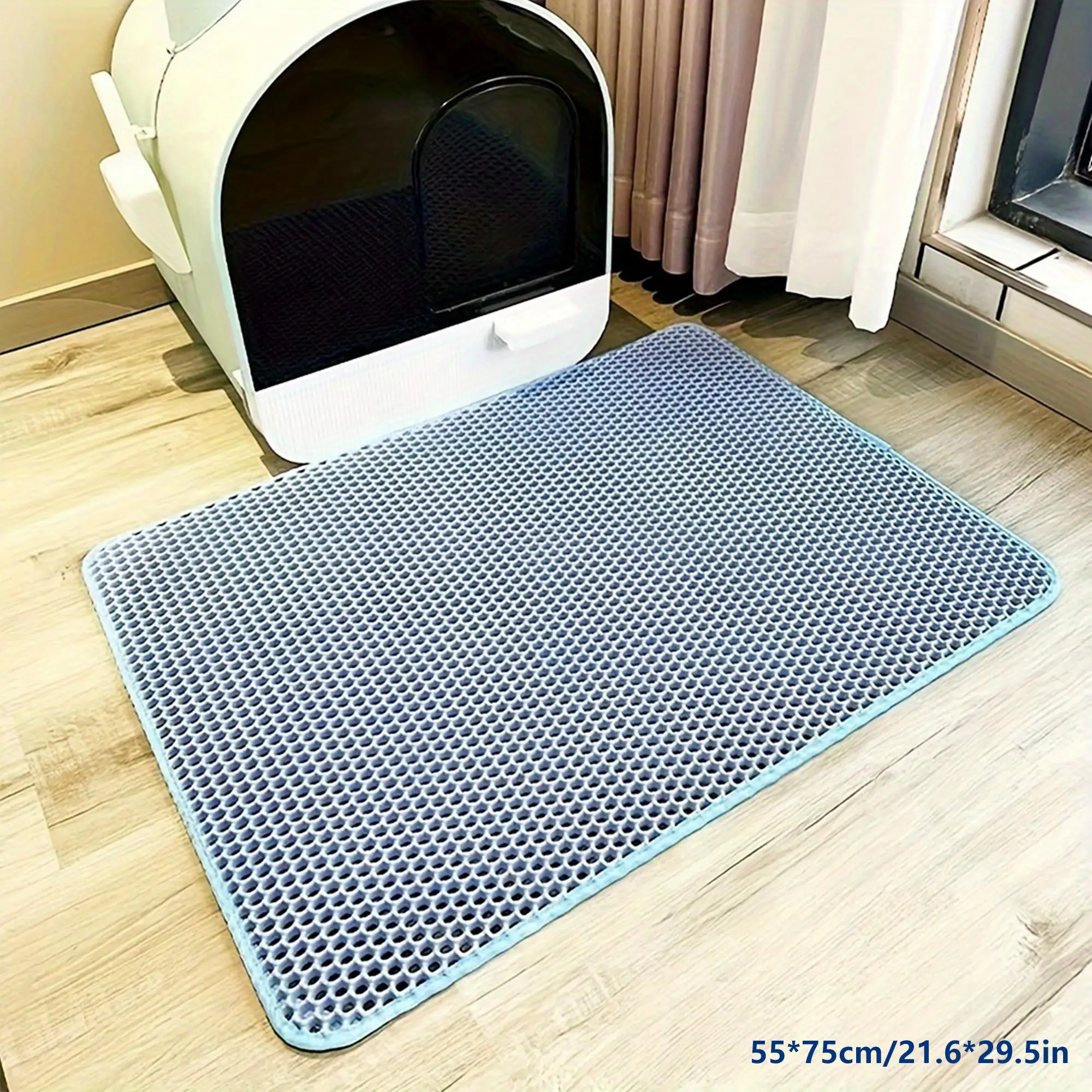 Double Layer Cat Litter Mat, 1 Count Washable Pet Litter Mat for Indoor, Cat Litter Tray Mat, Pet Litter Supplies for Small Medium Large Cat