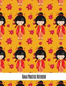 Kanji Practice Notebook: Handwriting Practice for Japanese scripts (hiragana, katakana, and kanji), Chinese and Korean Green kimono pink fan (Traditional Geisha Kanji Notebooks)
