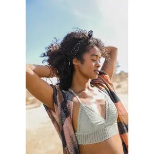 Women’s Lace Boho Racerback Bralette Seamless Wireless Deep V Push Up Bralette, Padded Strappy Back T-Shirt Comfort Bra, Sexy Everyday Lounge Bralette for Women