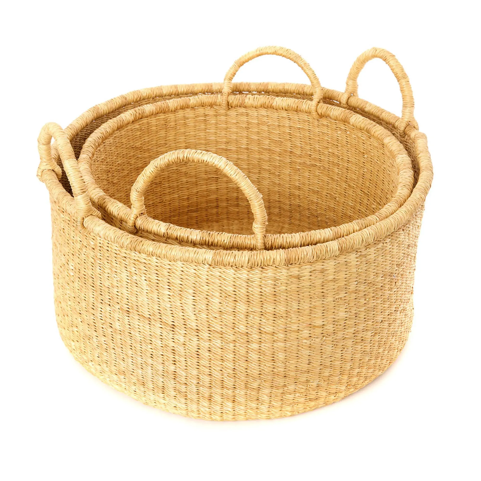 Natural Grass Floor Baskets