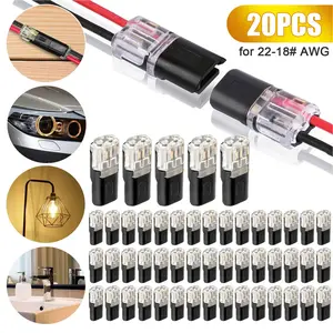 20PCS Double-Wire Cable Plug-in Snap Connector Connections Clamp With Locking Buckle Fast Connect Low Voltage Wire Connectors