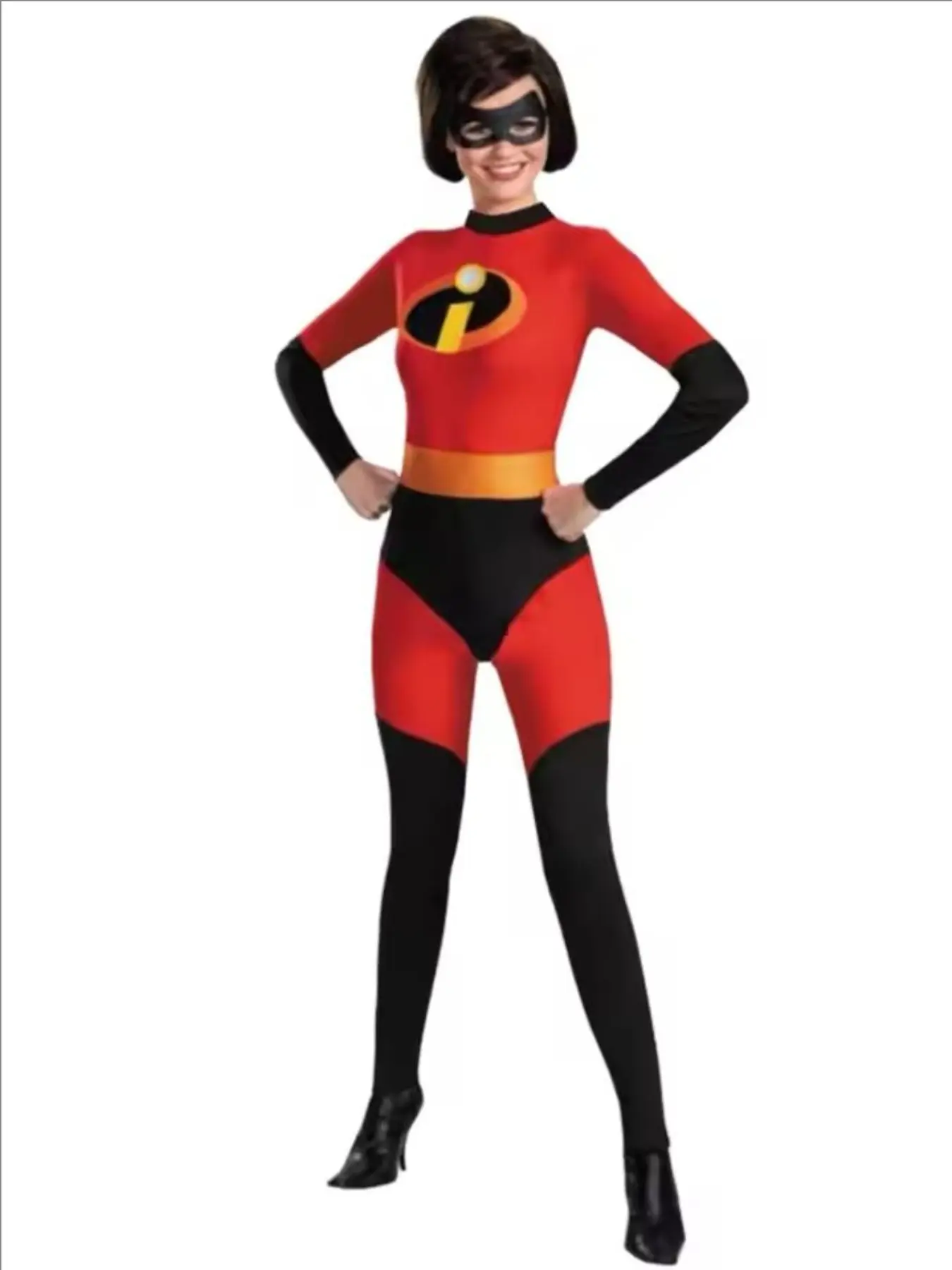 Women's Superman Costume Outfit Halloween, Superhero Role Play Suit for Adults, Elastic Fabric, All Seasons Wear, Regular Length, Jumpsuit
