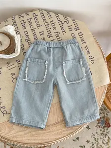Newborn Baby Boys Girls Denim Jeans, Soft Cotton Fabric, Stylish & Comfortable Design, Perfect for Daily Wear, Ages Newborn-Baby, Baby Clothing