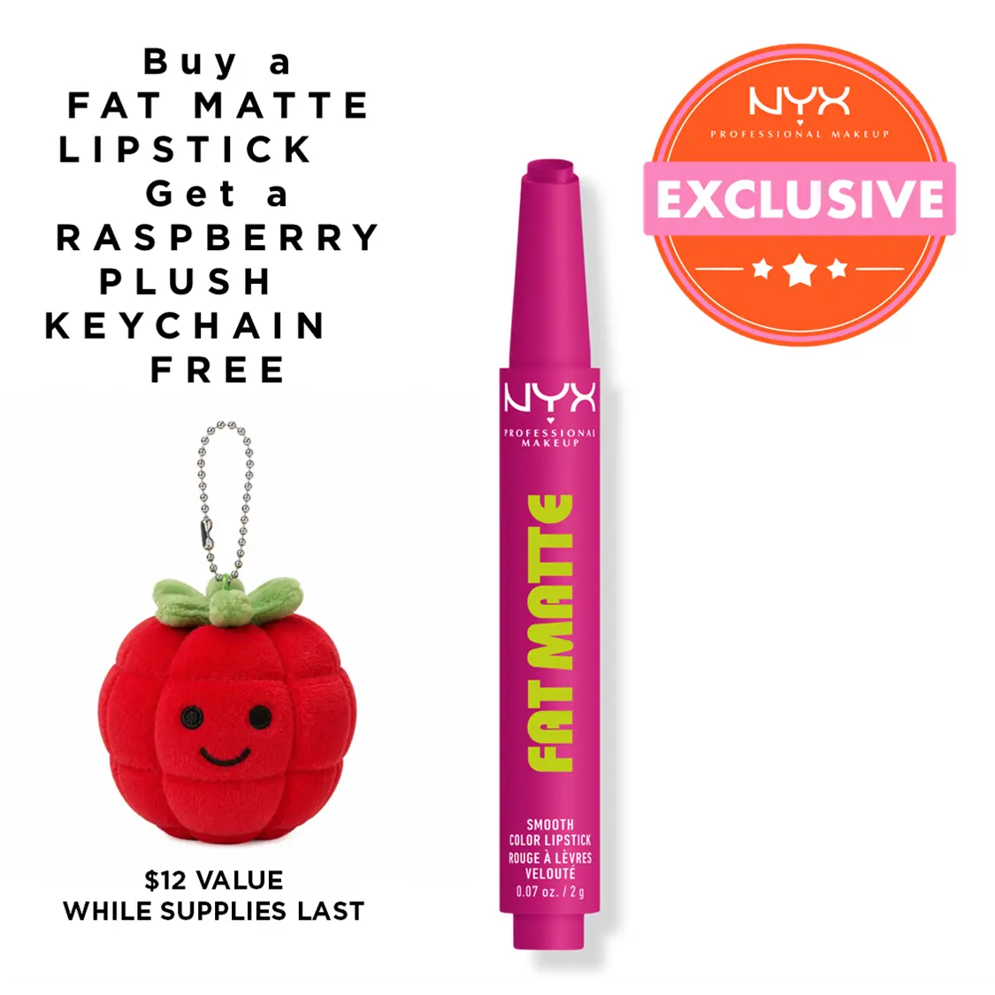Fat Matte Lipstick - Smooth Color Lipstick with Cushion-Soft Formula - Moisutrizing, Lightweight, Creamy Pigments, NYX Professional Makeup
