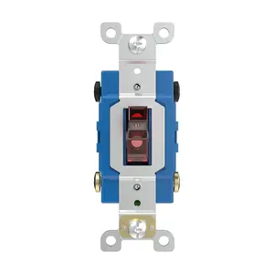 Toggle Pilot Light, 30 Amp, 120 Volt, Illuminated On, Double-Pole AC Quiet Switch, Extra Heavy Duty Grade, Self Grounding, Back and Side Wired