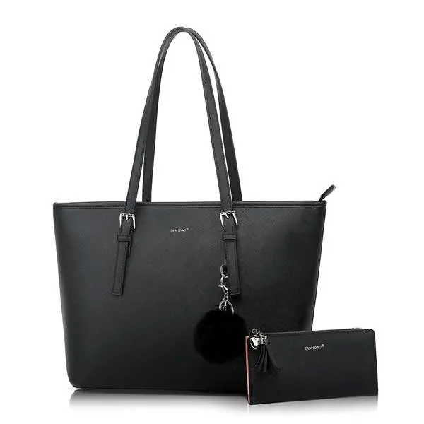 Versatile Large Capacity Tote Bag for Work & Travel Classic Black Shoulder Bag with Easy Carry Handles Perfect for Everyday Use,  mother day gift Pu Leather Bag Minimalist Work Bag Commuter Tote Casual Office Handbag Aesthetic Tote