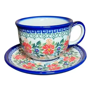 Lidia's Polish Pottery Teacup and Saucer Set