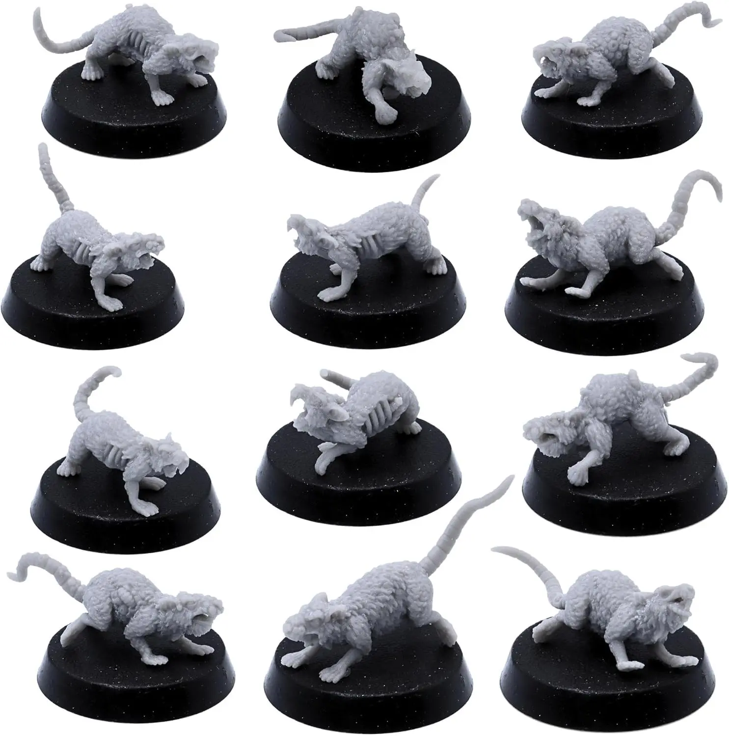 32mm Fantasy Ratmen Giant Pox Rodent Rats Bundle Set, Tabletop Games Ratfolk Figures for Fantasy Wargaming
