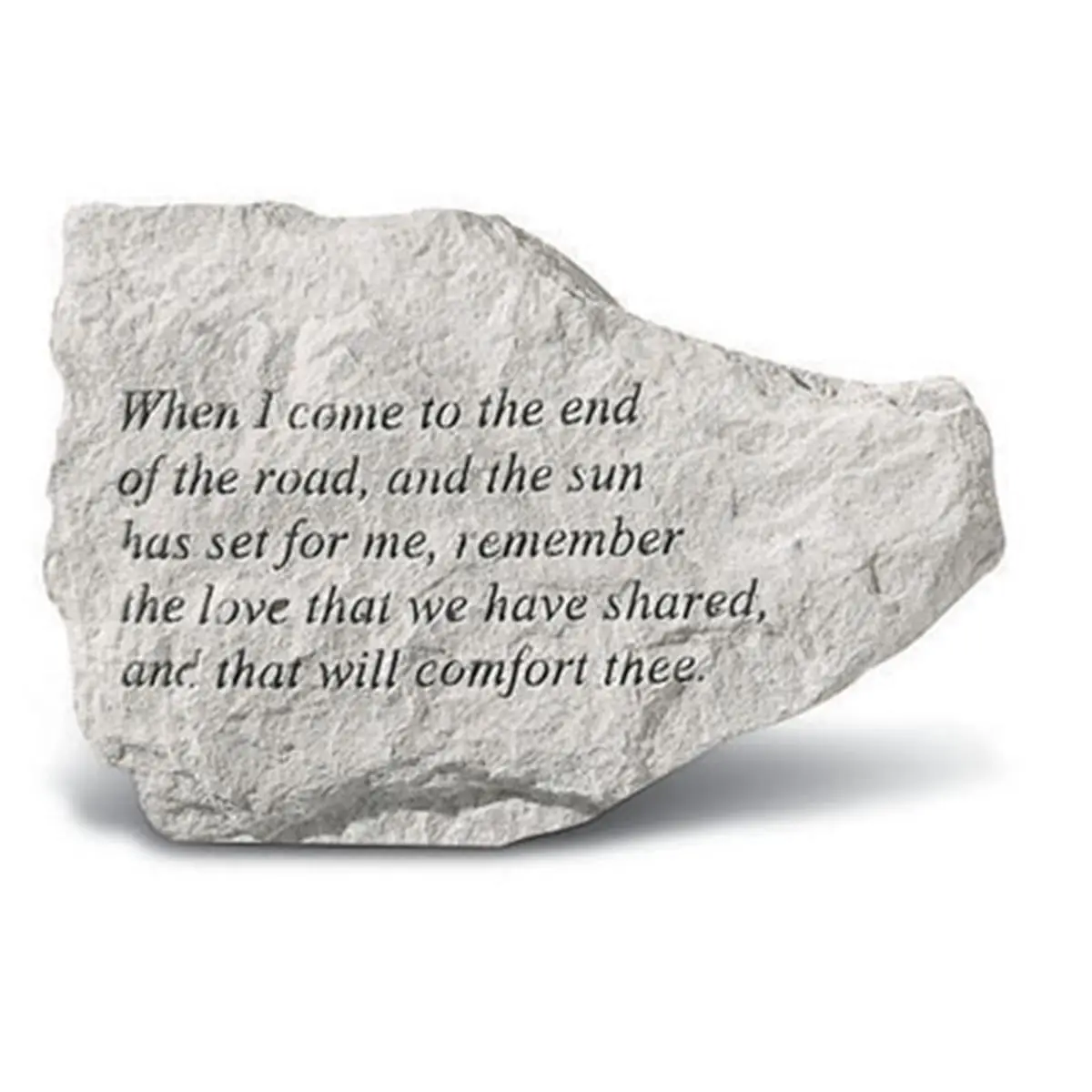 212 MAIN Engraved Text Cast Stone Memorial Garden Sculpture Statue, Weatherproof Outdoor Decor, 6.5x4.5in "When I Come To The End Of The Road" Marker, Garden Sculptures Statues, Memorial Statue