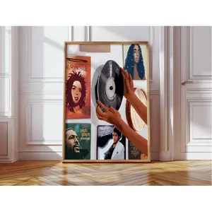 Black Girl Music Art, African American Wall Print, Soulful Black Girl Poster. (Poster only (unframed))wall decor