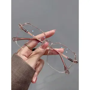 Brown Women's Full Rim Glasses - Transparent Lens Anti-Blue Glasses for Computer, TV, Games & Mobile Phones, Suitable for Eye Care