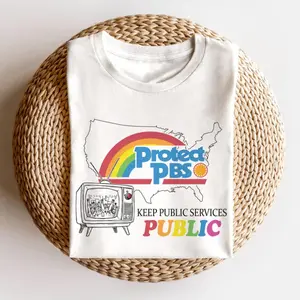 Protect PBS Rainbow Unisex T-Shirt, Political Protest Tee, Save Public Broadcasting, Anti-Trump Shirt, Support PBS Shirt, Support NP Shirt