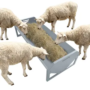 22 Gallon Livestock Feeding Trough, Heavy Duty Steel Hay Feeder for Sheep, Goat, Horse, Cattle, Cow, and Alpaca, 45.13 Inch