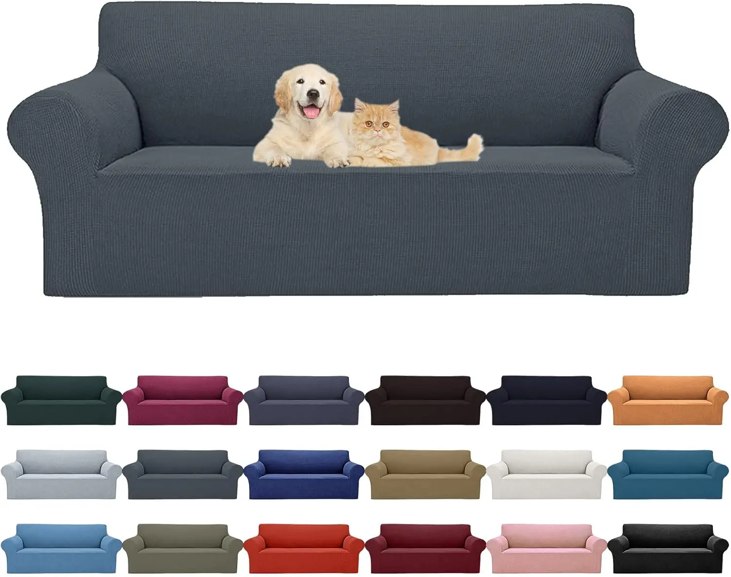 Stretch Sofa Cover - Pet-Friendly Elastic Couch Slipcover, Machine-Washable Furniture Protector for Home, Office sohochic