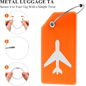 8 Pack Silicone Luggage Tag for Suitcases with Stainless Loop, TSA Approved, Privacy Protection Travel Essentials Bag Tags by Gostwo, Mixed Color