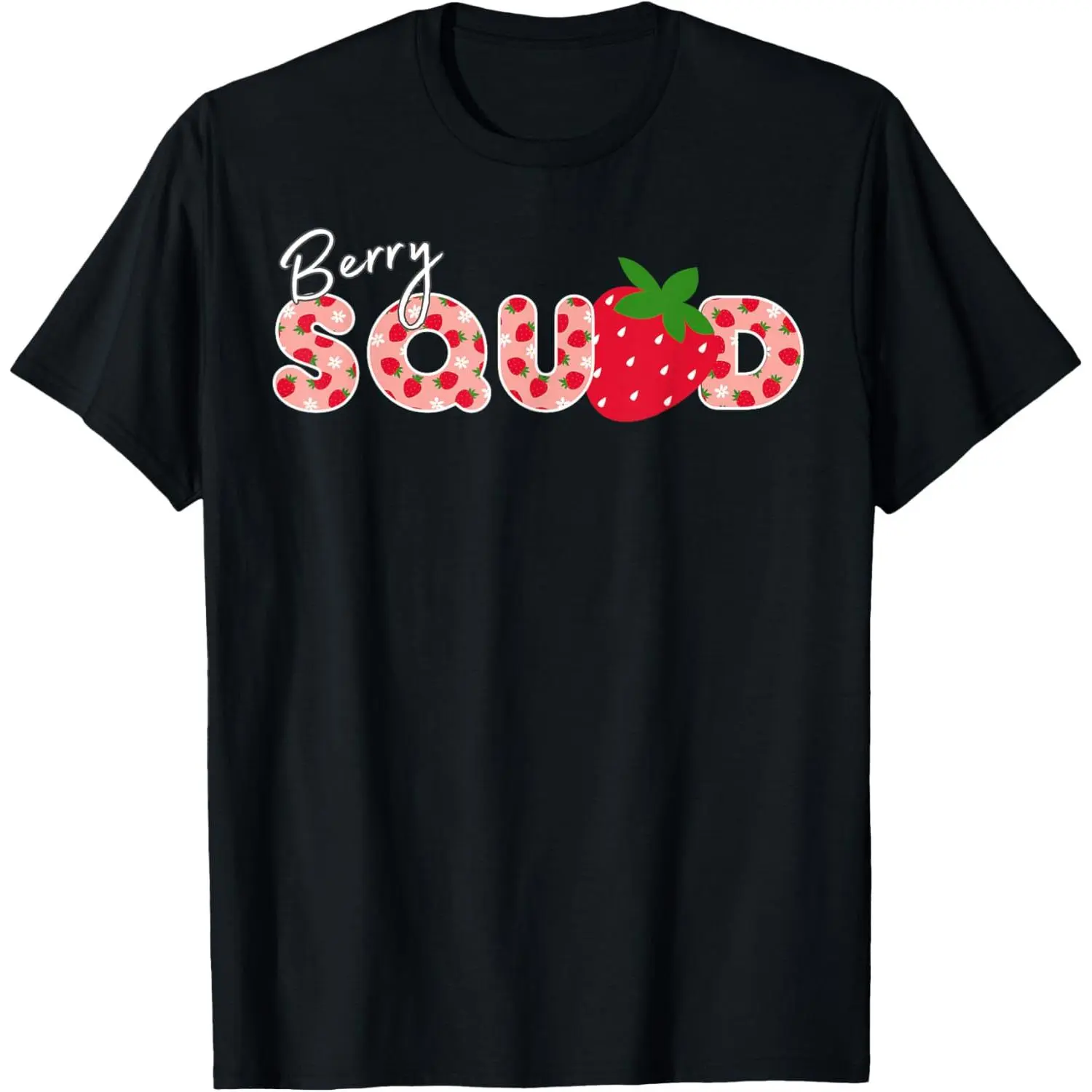 100% Cotton Berry Squad Strawberry First Birthday Funny Strawberry T-Shirt