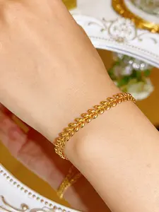 Ears French Stainless Steel Bracelet, Elegant Minimalist Bangle, Lightweight Luxury Design, Non-Discoloring, Anti Tarnish, All Seasons Accessory, Jewelry Bracelet