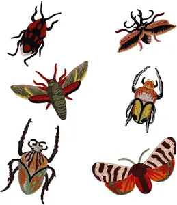 1set/6pieces Butterfly Insects Embroidery Applique Fabric Patches Badges DIY Craft for Jeans Clothes Sewing Decoration