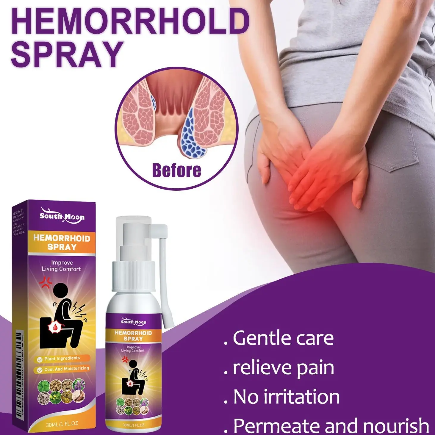 South Moon Body Care Spray - Treatment for Relieving Swelling, Itching, and Pain