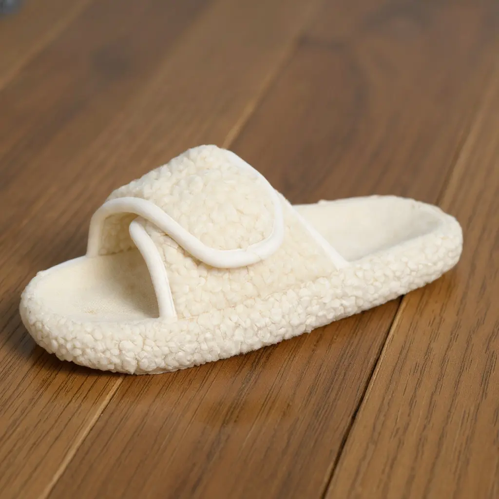 Women's Fashion Cotton Adjustable Loose One-Toe Open Slippers Indoor Home Comfortable Silent Removable House Shoes for Ladies Footwear Black Flipflop Slide