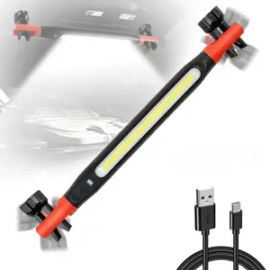 Rechargeable Underhood Work Flashlight With A Magnetic Base And Hook, 360° Rotatable Body, Suitable For Car Repair, Garages, Construction Sites, Power Outages, And Emergencies. Waterproof And Durable Led Light.