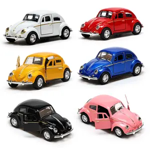 Uinle Baby Vintage Beetle Alloy Car Model, Openable Wind-Up Toy, Durable Anti-Collision, Parent-Child Interactive Gift for Kids 3+