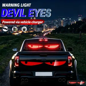 Dynamic Devil Eye Warning Light, Powered by Car Charger | Car Dynamic Display with Movable Eyes, Scrolling Message Screen, Night Illumination Lamp, Editable Patterns & Remote Control, Multi-Functional Auto Accessory