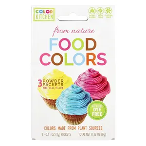ColorKitchen Food Colors From Nature, Multi-Color, 3 Powder Packets, 0.11 oz (3 g) Each