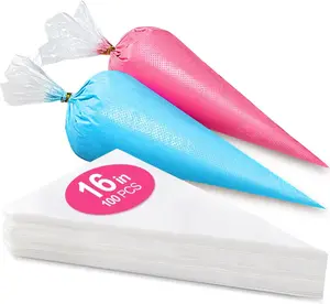 16-Inch Disposable Piping Bags, 100Pcs Large Bakeware Frosting Bags for Cake Decorating (Kitchenware Decorating Tools)