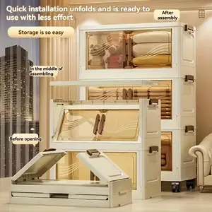 Foldable Storage Cabinet-Dark -3 Layer, 2 Colors bedroom