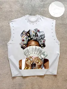 Men's Casual Vest, Menswear, Trendy Outfit, Background Money Theme Print, Accents, Fitted Long Sleeve, Graphic Pattern, All Seasons Wear