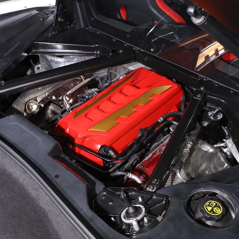 2-Piece Aluminum Alloy Black/Blue/Yellow/Red Car Hood Side Logo Decorative Stickers for 2020+ Corvette C8