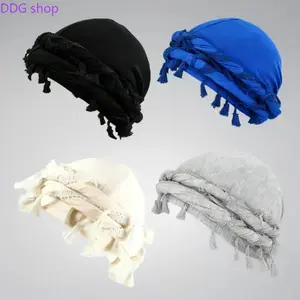 Solid Color Satin Lined Turban Hat, Unisex Boho Head Wrap for Men & Women, Vintage Style Elastic Hair Cover, Fashion Accessory for Daily & Outdoor Wear