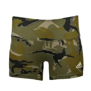 adidas Womens Camo 4 Inch Short Leggings Casual Bottoms Casual - Green